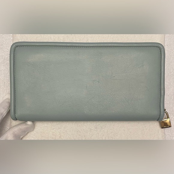 Authentic Celine Blue Leather Long Wallet - Picture 1 of 16